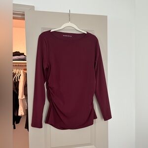 Abercrombie Long-Sleeve Stretch Crepe Slash Top
